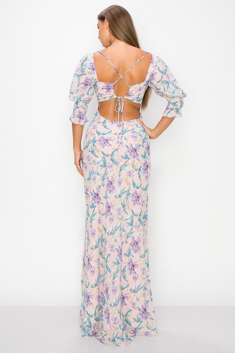 Flower Print Maxi Dress