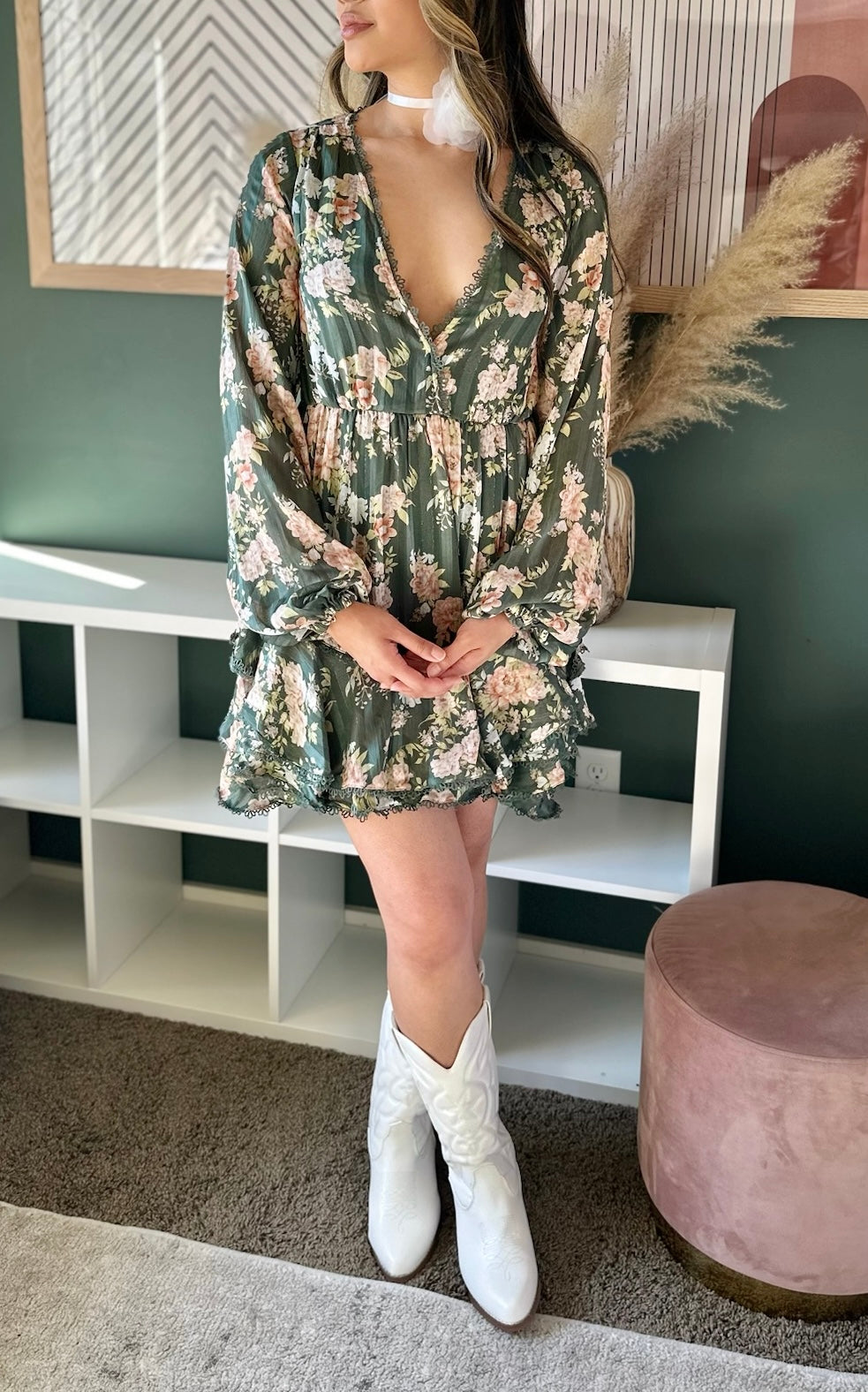 Green Floral Dress