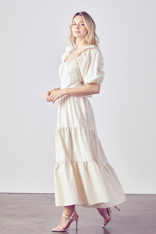 Ivory Tiered Maxi Dress