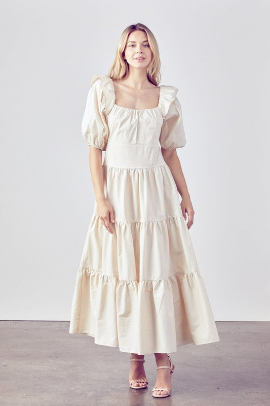 Ivory Tiered Maxi Dress