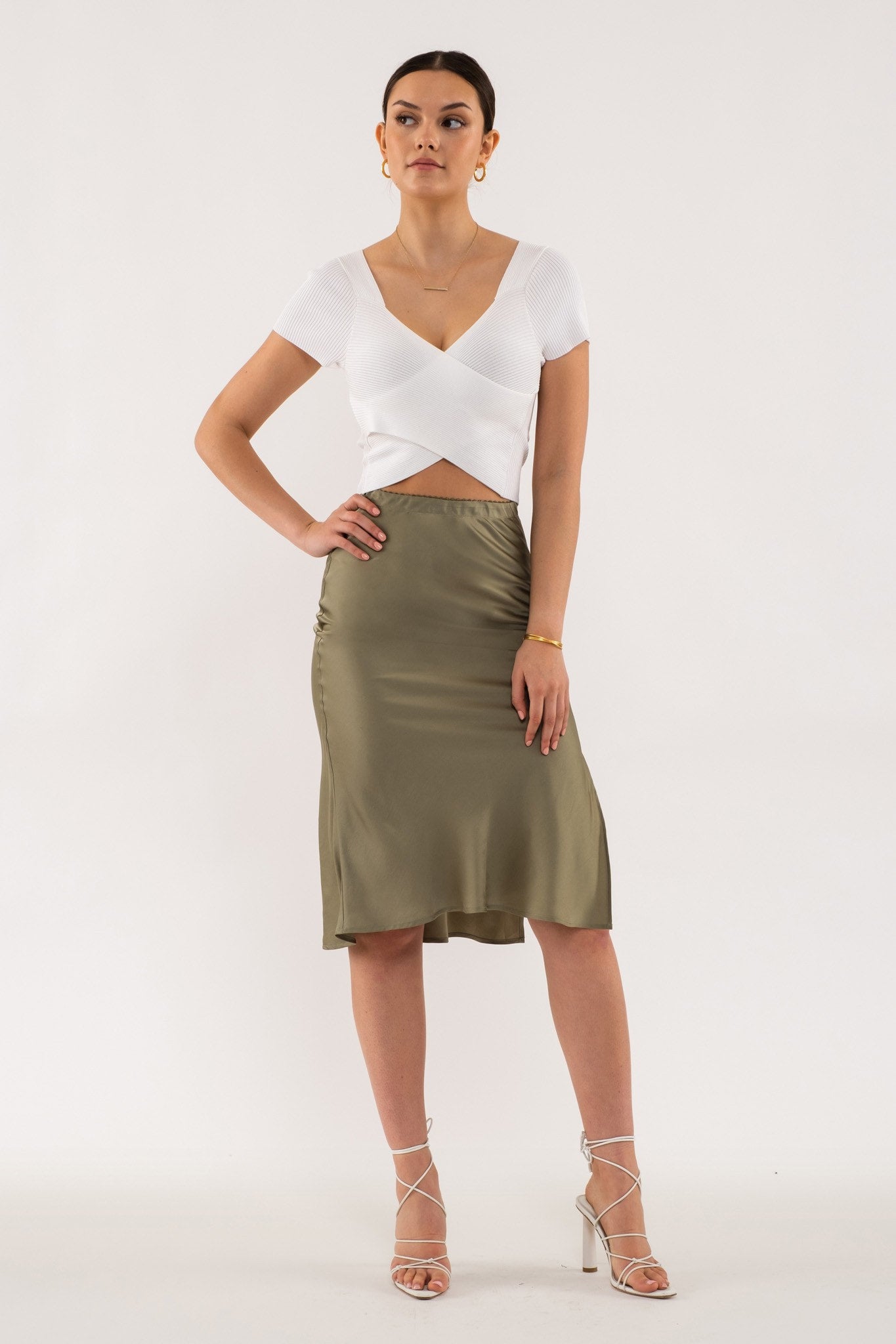 Satin Skirt with Slit