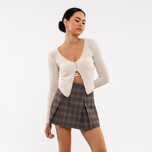 Plaid Pleated Mini Skirt